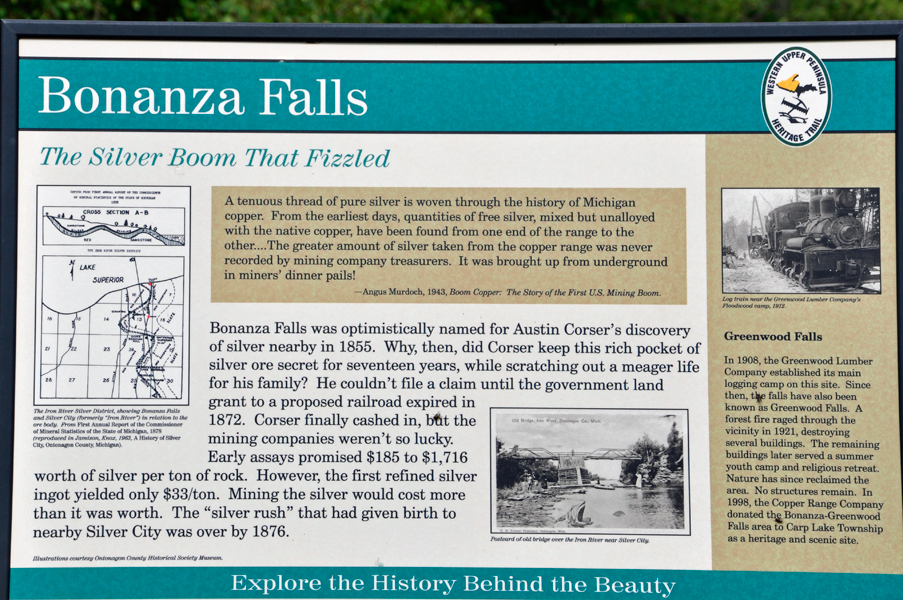 sign about Bonanza Falls